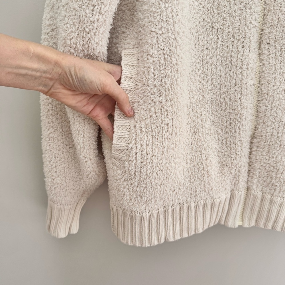 Aerie Soft Cream OVERSIZED RECYCLED FABRIC Full Zip Sherpa Cardigan S - Picture 14 of 16